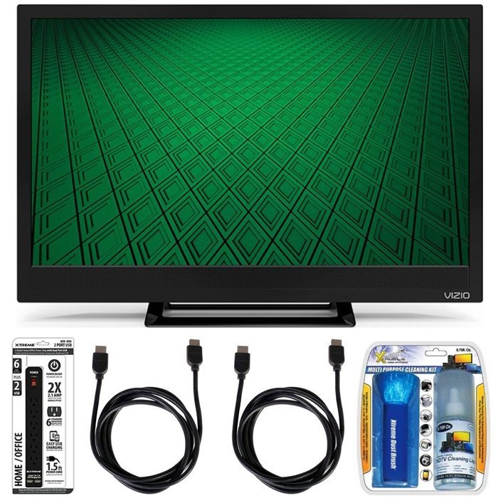 Vizio D24hn-D1 - D-Series 24-Inch Edge-Lit LED TV Accessory Bundle includes Television, Screen Cleaning Kit, Power...