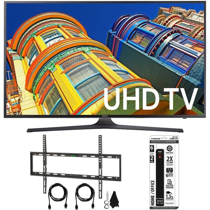Samsung UN65KU6300 - 65-Inch 4K UHD HDR Smart LED TV w/ Flat Wall Mount Bundle includes TV, Flat Wall Mount Ultimate...