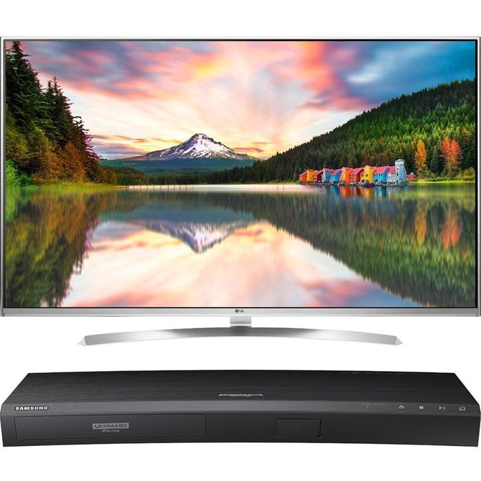 LG 60-Inch Super Ultra HD 4K Smart LED TV with webOS 3.0 (60UH8500) with Samsung 3D Wi-Fi 4K Ultra HD Blu-ray...