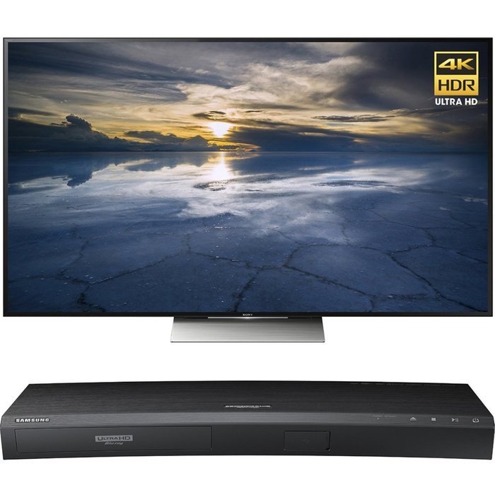 Sony 55-Inch Class 4K HDR Ultra HD TV (XBR-55X930D) with Samsung 3D Wi-Fi 4K Ultra HD Blu-ray Disc Player