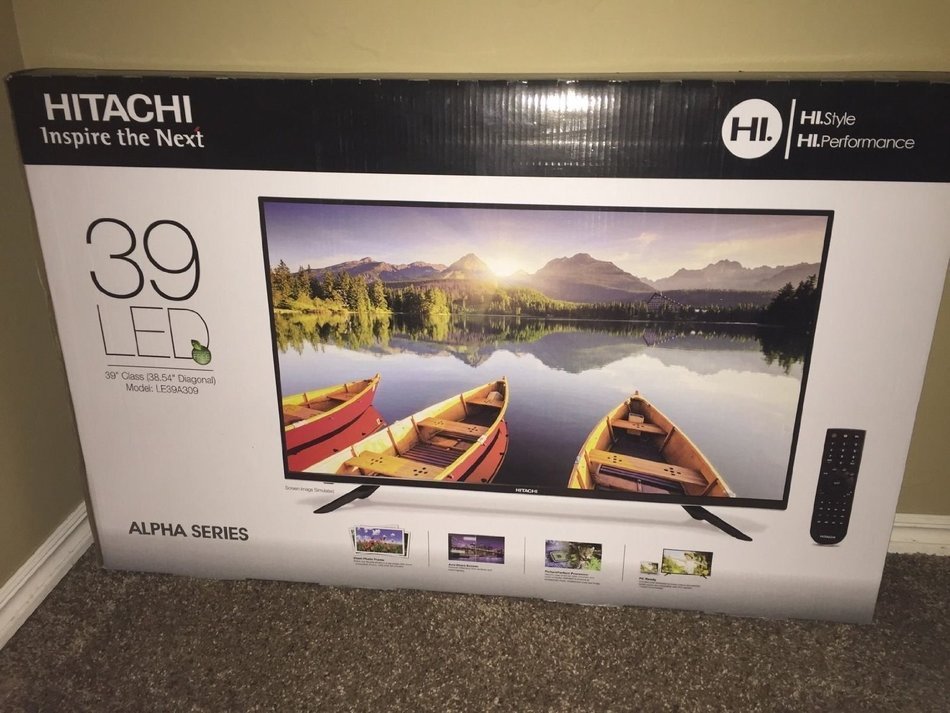 Hitachi Alpha 39inch 120Hz Backlight LED Slim HDTV, Tuner (Air/Cable), USB( JPEG Photo Viewer/Slide Show)