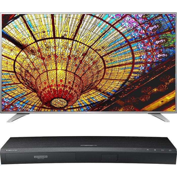 LG 65-Inch 4K UHD Smart TV w/ webOS 3.0 (65UH6550) with Samsung 3D Wi-Fi 4K Ultra HD Blu-ray Disc Player