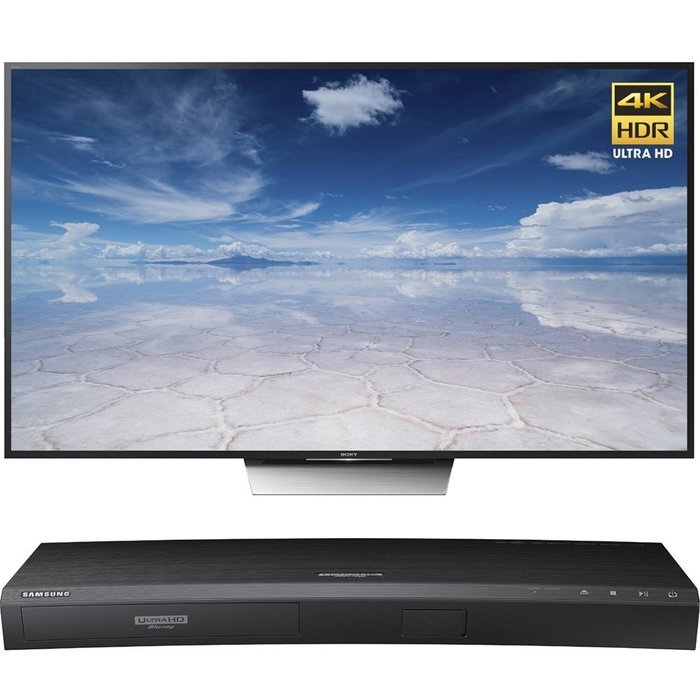 Sony 85-Inch Class 4K HDR Ultra HD TV (XBR-85X850D) with Samsung 3D Wi-Fi 4K Ultra HD Blu-ray Disc Player