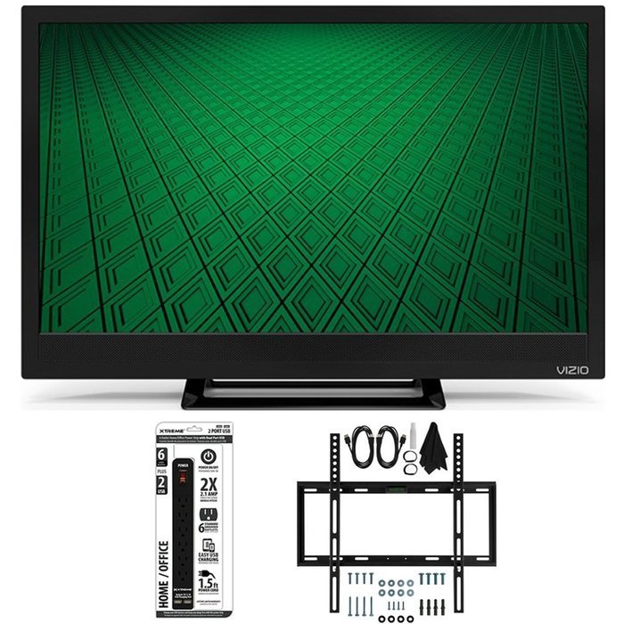 Vizio D24hn-D1 - D-Series 24-Inch Edge-Lit LED TV Slim Flat Wall Mount Bundle includes Television, Slim Flat Wall...