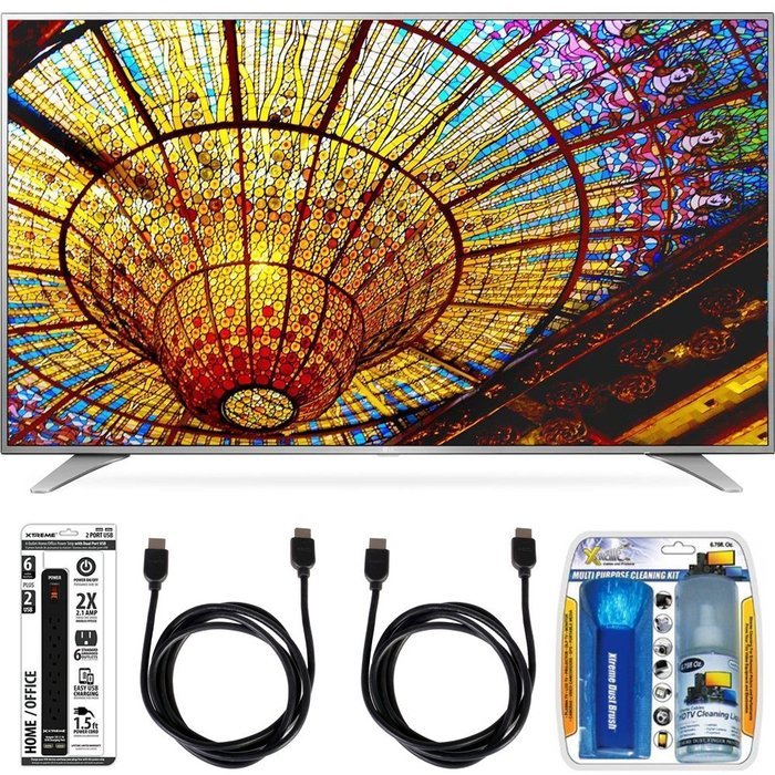 LG 65UH6550 65-Inch 4K UHD Smart TV w/ webOS 3.0 Accessory Bundle includes Television, Screen Cleaning Kit, Power...