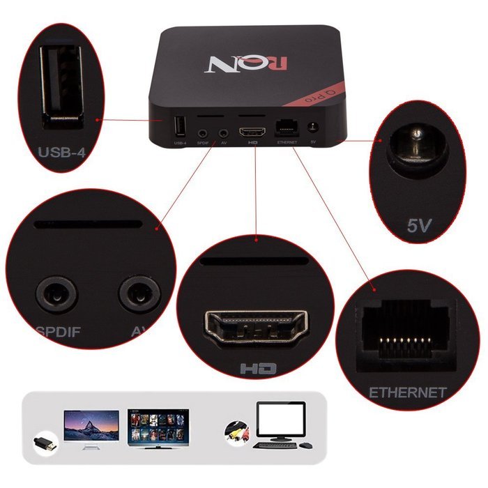 RQN Android Tv Box Q Pro Kodi(xbmc) Fully Loaded 1080p Quad Core Smart Media Player, IPTV,OTT TV ,Root,4k, H.265 N5
