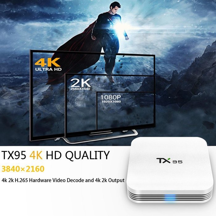 Kekilo TX95 Amlogic S905X Kodi 16.1 Pre-installed Android 6.0 Marshmallow Quad Core TV Box 2G/16G 3D 4K HD Bluetooth... N3