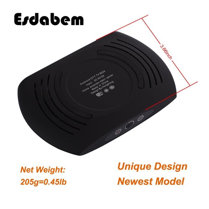 Android TV Box Fully Loaded &ndash; [1GB+16GB+Bluetooth 4.0] Kodi 16.1 XBMC, [2017 Esdabem Unique Newest Design] Support... N9