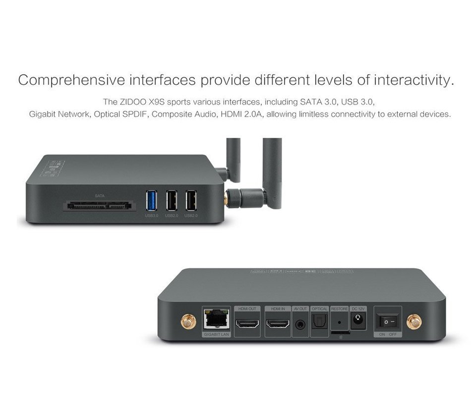 Android TV Box Zidoo X9S Android 6.0 OpenWRT(NAS) Quad Core 2G/16G Dual Band WIFI 1000Mbps LAN HDR USB3.0 HDMI... N8