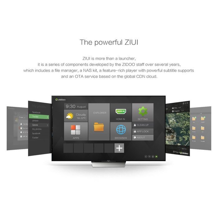 Android TV Box Zidoo X9S Android 6.0 OpenWRT(NAS) Quad Core 2G/16G Dual Band WIFI 1000Mbps LAN HDR USB3.0 HDMI... N15
