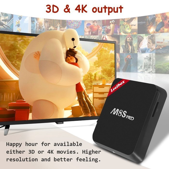 [Professional]Leelbox m8s Pro Android 6.0 tv box Kodi16.1 Fully Loaded Amlogic S905X Quad Core CPU 64Bits 2G/8G... N6