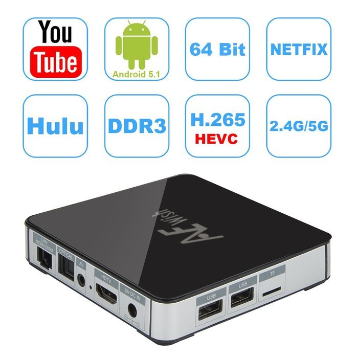 Android 6.0 TV Box Kodi 17.0 Fully Loaded Unlocked Octa Core Amlogic S912 4K Ultra HD 2G/32G DDR3 WIFI 2.4G/5G... N9