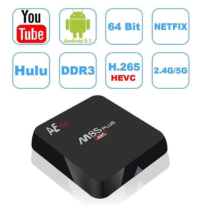Android 6.0 TV Box Kodi 17.0 Fully Loaded Unlocked Octa Core Amlogic S912 4K Ultra HD 2G/32G DDR3 WIFI 2.4G/5G... N16