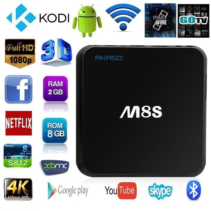 AKASO M8S 4K Android TV Box with Amlogic S812 Quad Core, 2GB RAM, 8GB Flash, Fully Loaded KODI With Octa-core...