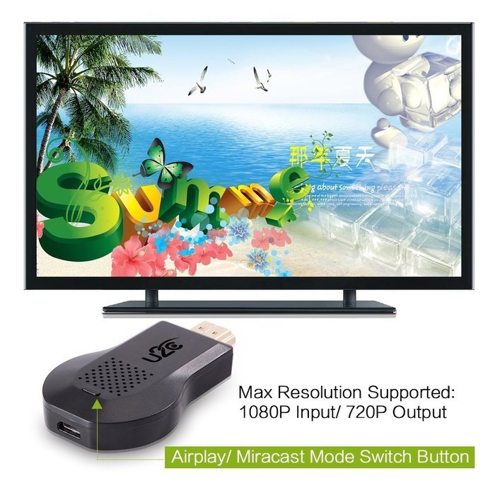HDMI TV Stick, U2C AnyCast M2 Plus 1080P 3D WiFi Wireless Mini Display Receiver Dongle HDMI TV Miracast DLNA Airplay... N6