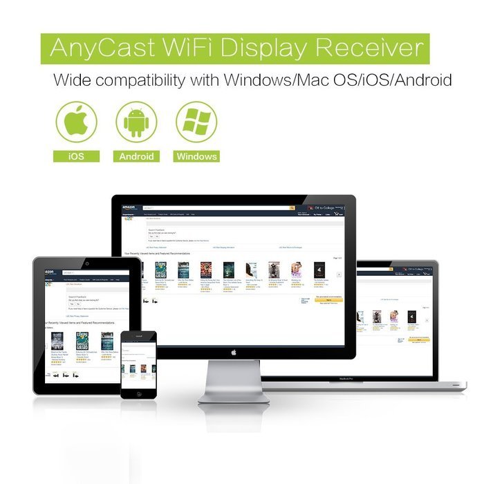 HDMI TV Stick, U2C AnyCast M2 Plus 1080P 3D WiFi Wireless Mini Display Receiver Dongle HDMI TV Miracast DLNA Airplay... N8