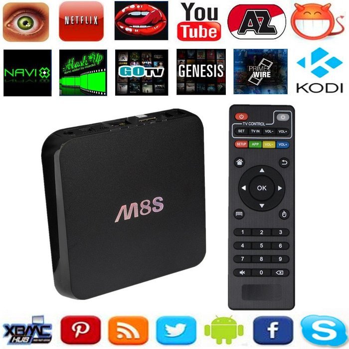 Kekilo M8S TV Box Amlogic S805 Quad Core Android 4.4 Kitkat KODI 16.0 Pre-installed 1GB DDR3 8GB NAND Flash H.265...