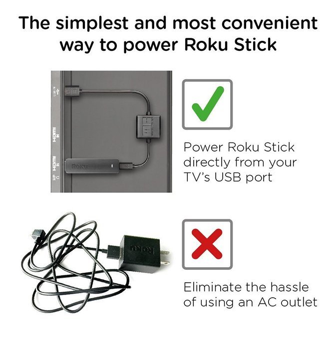 Mission Power USB Cable for Powering Roku Stick N2