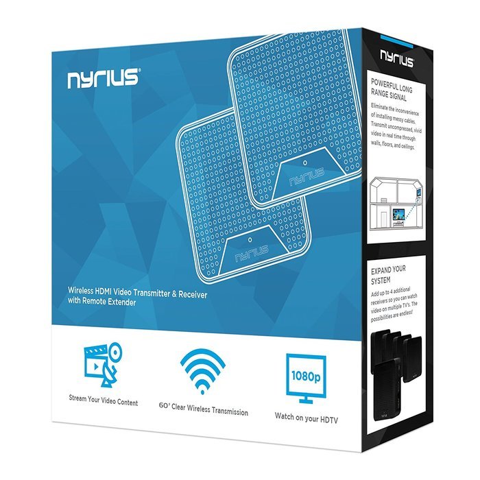Nyrius Wireless HDMI Video Transmitter & Receiver System w/ IR Remote Extender for Streaming HD 1080p 3D Video... N5