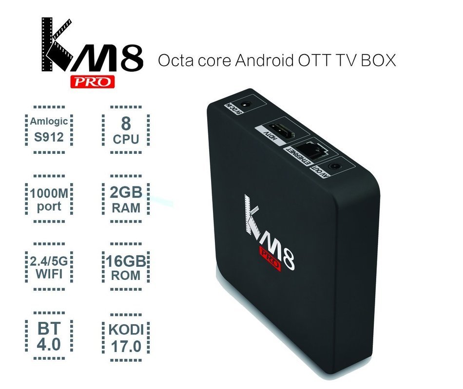 Edal KM8 PRO Amlogic S912 OTT TV Box Octa Core Android 6.0 KODI 17.0 2G 16G Streaming Media Player N2