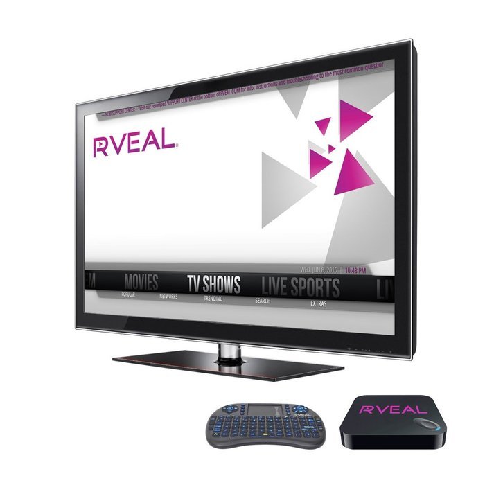 Rveal Streaming Media Player & Android Smart TV Box with Upgraded Rveal Mini Touchpad Remote & Keyboard N2