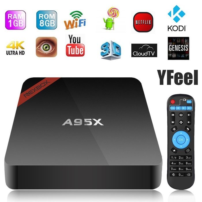2016 Latest Amlogic S905X Quad Core NEXBOX A95X TV Box Android 6.0 XBMC Kodi 16.0 Fully Loaded Streaming Media...