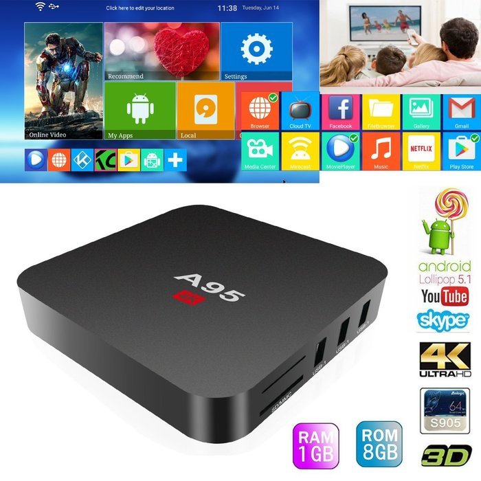 NEXBOX A5 TV Box Android 6.0 Amlogic S905X Quad Core 2.0GHz 64 bit Kodi 16.1 Fully Loaded 2G/16G HDMI 2.0a 4k... N7