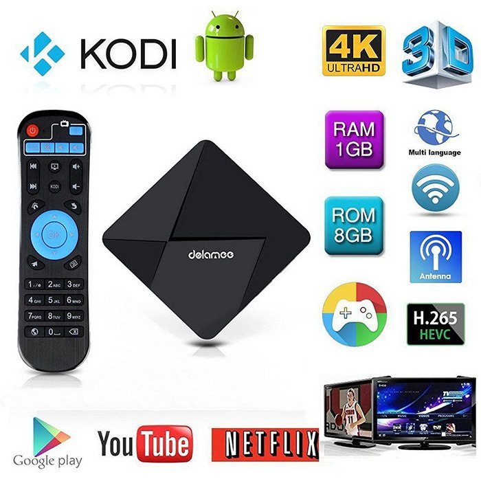 Edal [New Series]DOLAMEE D5 Android TV Box RK3229 Quad-core CPU with 1G DDR3 RAM/8G ROM Kodi 16.1 Fully Loaded... N2