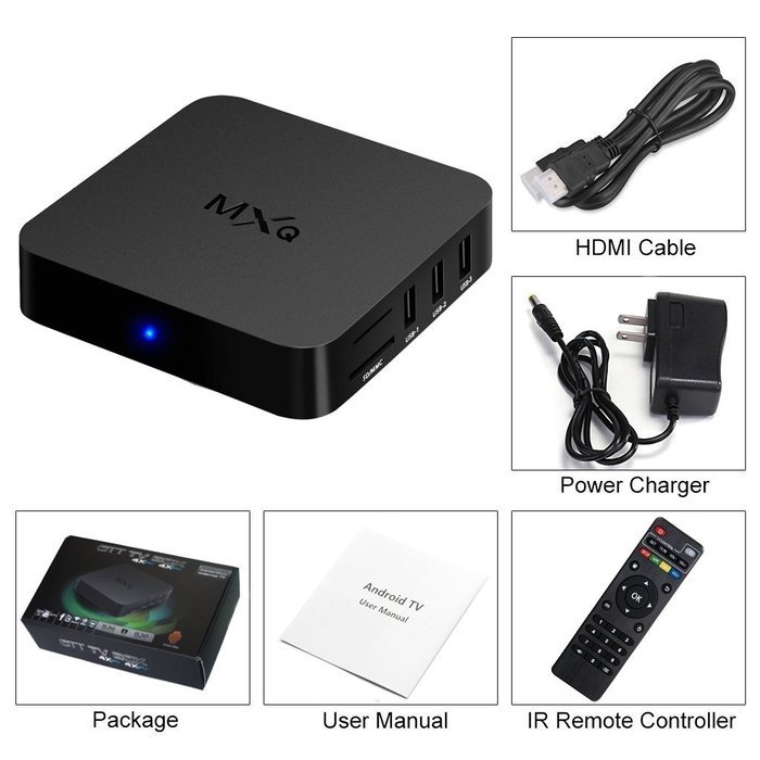 MXQ TV BOX Android 4.4 Amlogic S805 Quad Core 1G/8GB Kodi (15.2) Fully Loaded Wifi, 1080P, 4k Streaming Media... N2