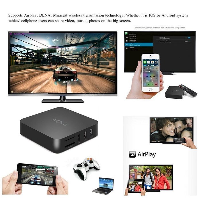 MXQ TV BOX Android 4.4 Amlogic S805 Quad Core 1G/8GB Kodi (15.2) Fully Loaded Wifi, 1080P, 4k Streaming Media... N4