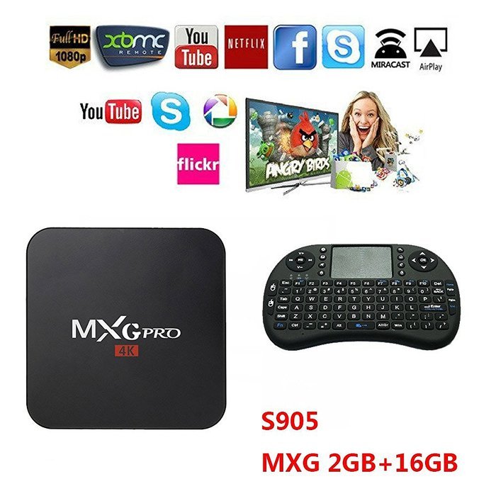 Smart TV BOX Topsion 4K Improved Version Mini PC Streaming Media Player S905 Quad Core MXG Pro 2GB RAM/16GB ROM... N41