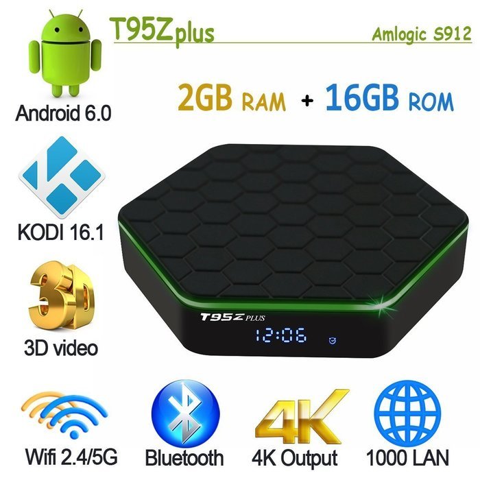 2017 the Latest T95Z Plus Android tv box Amlogic S912 Octa Core Android 6.0 Kodi 16.1 Fully Loaded 2GB 16GB Google... N7