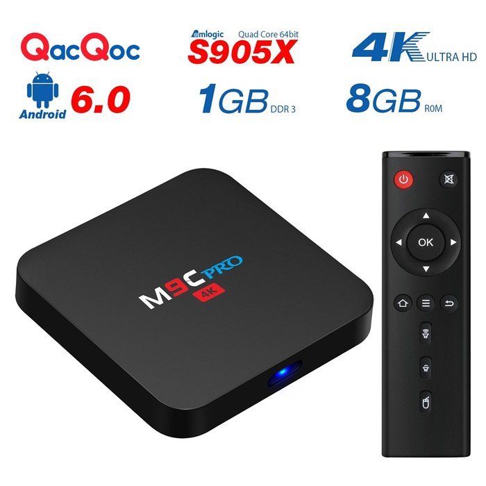 QacQoc M9C Pro Android 6.0 Tv Box 4K New Amlogic S905X Chipset-Quad Core [1G/8G] Kodi 16.1 Fully Loaded Ultra-Fast...