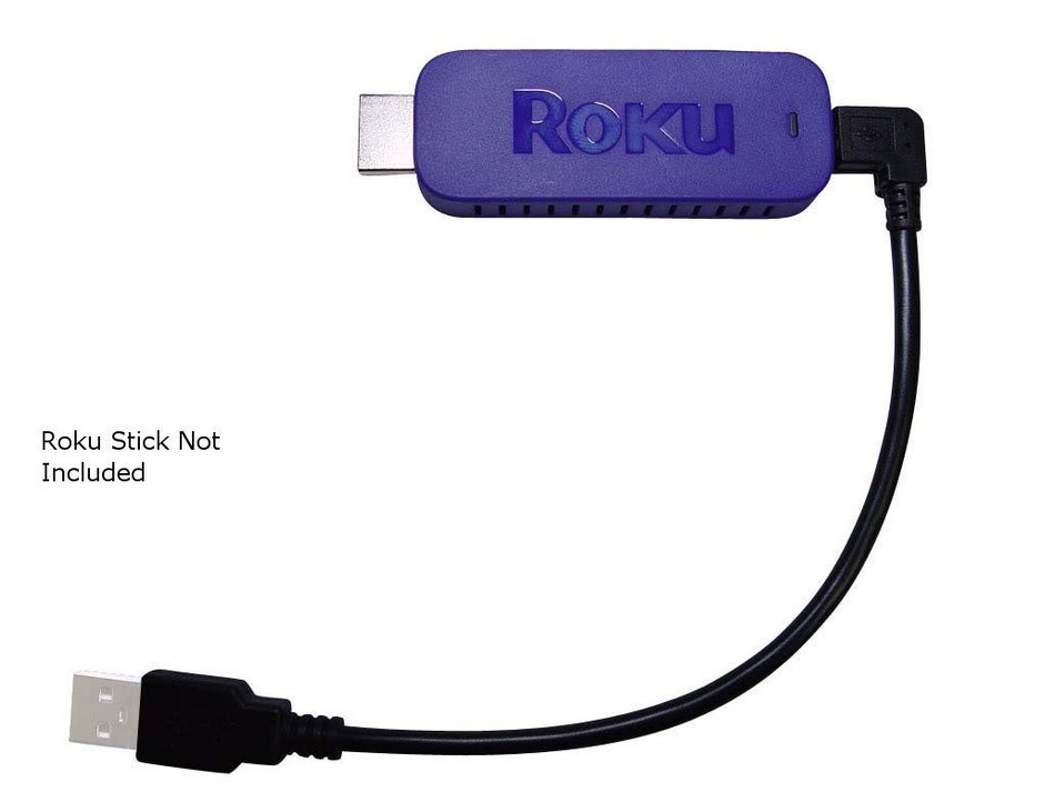 ChargedByTV USB 6" power cable for Streaming Media Devices like Chromecast and Roku N3