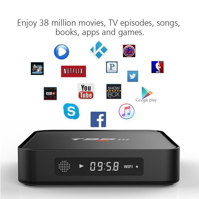 AKASO T95M Android TV Box 4K Kodi Fully Loaded Amlogic S905 Quad Core 1GB RAM 8GB Flash, 3D HDMI With LED Display... N5