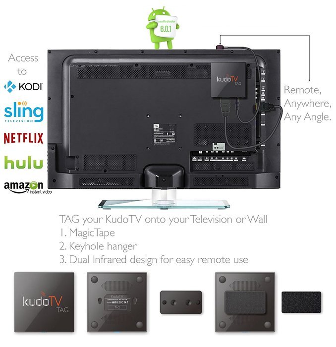 KudoTV TAG Android 6.0 Fully Loaded Kodi / XBMC TV BOX - Unlocked Watch Anything - S905X 2G/16G/4K OTA Updater N2