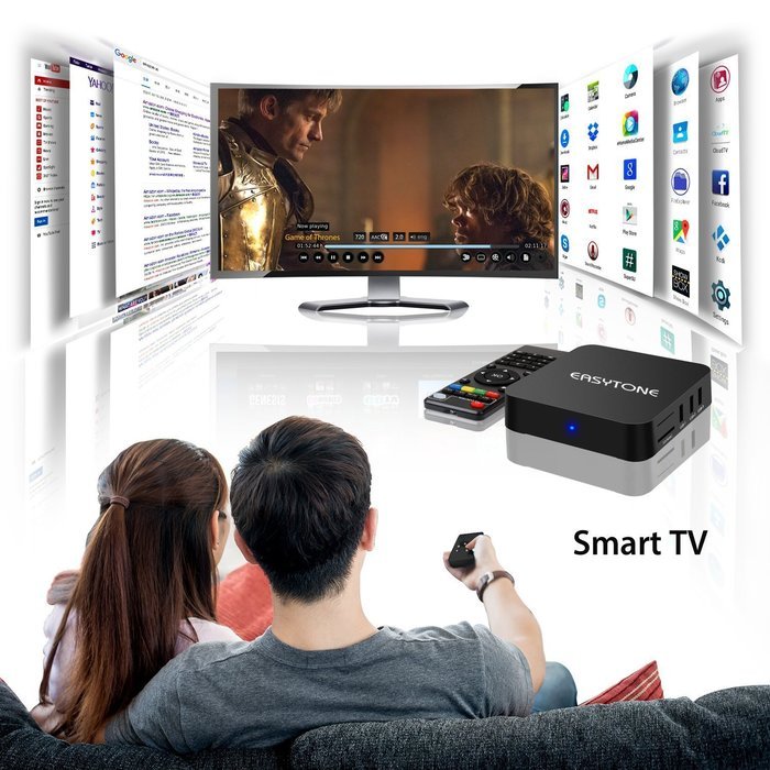 Easytone Android 4.4 Smart TV Box Free Movie with Remote Control Kodi Xbmc Preinstalled Add-ons 4X CPU S805 Quad... N10