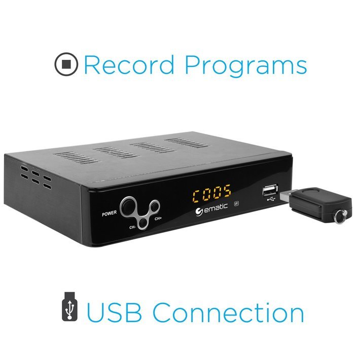 Digital Converter, Ematic Digital TV Converter Box with Recording, Playback, & Parental Controls [ AT103B ] N6