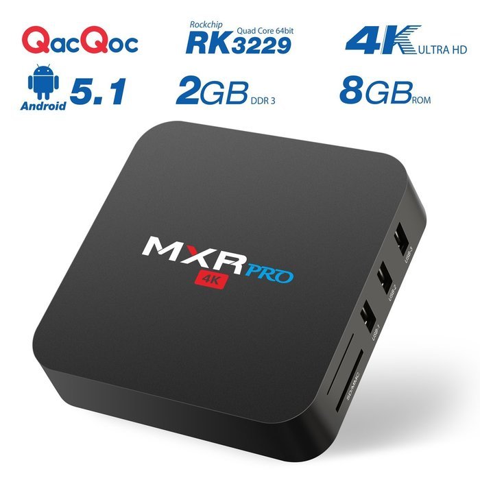 QacQoc MXR Pro 4K Android 5.1 [2G/8G] RK3229 Quad-core Kodi 16.0 2.4G WIFI 10/100M LAN 5-Core GPU Miracast 4K/...