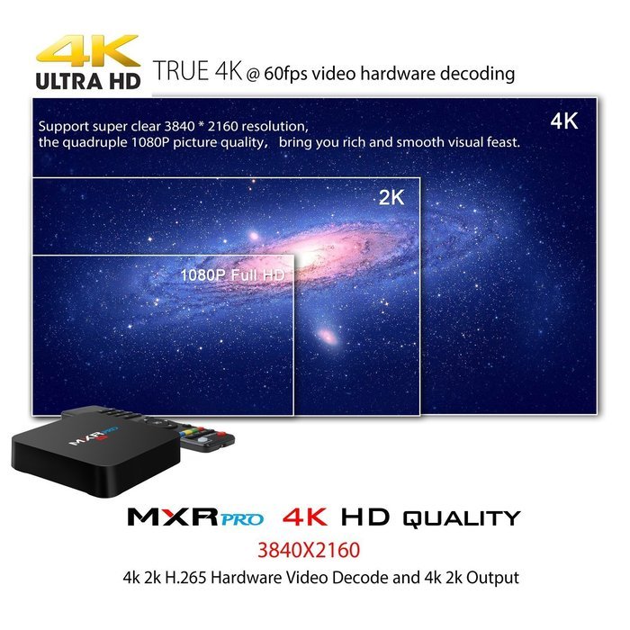QacQoc MXR Pro 4K Android 5.1 [2G/8G] RK3229 Quad-core Kodi 16.0 2.4G WIFI 10/100M LAN 5-Core GPU Miracast 4K/... N3