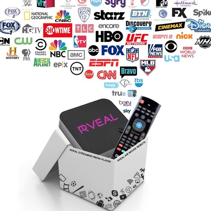 Rveal Streaming Media Player & Android Smart TV Box with Upgraded Rveal Air Mouse Remote & Keyboard N2