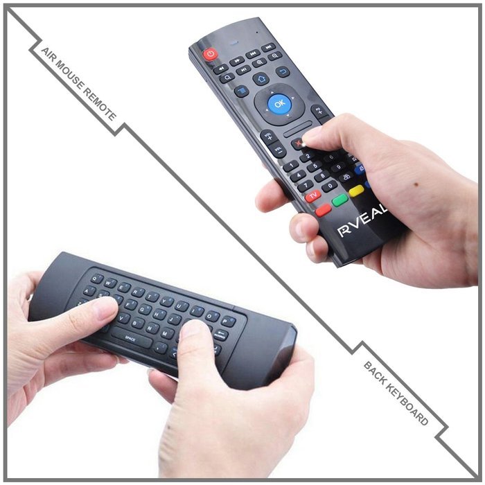 Rveal Streaming Media Player & Android Smart TV Box with Upgraded Rveal Air Mouse Remote & Keyboard N4