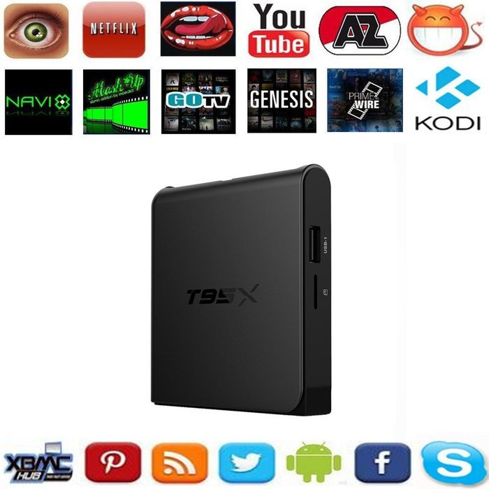 Kekilo T95X Kodi 16.1 Pre-installed Android 6.0 Marshmallow Amlogic S905X Quad Core TV Box 1G/8G 4K HD WiFi Google...