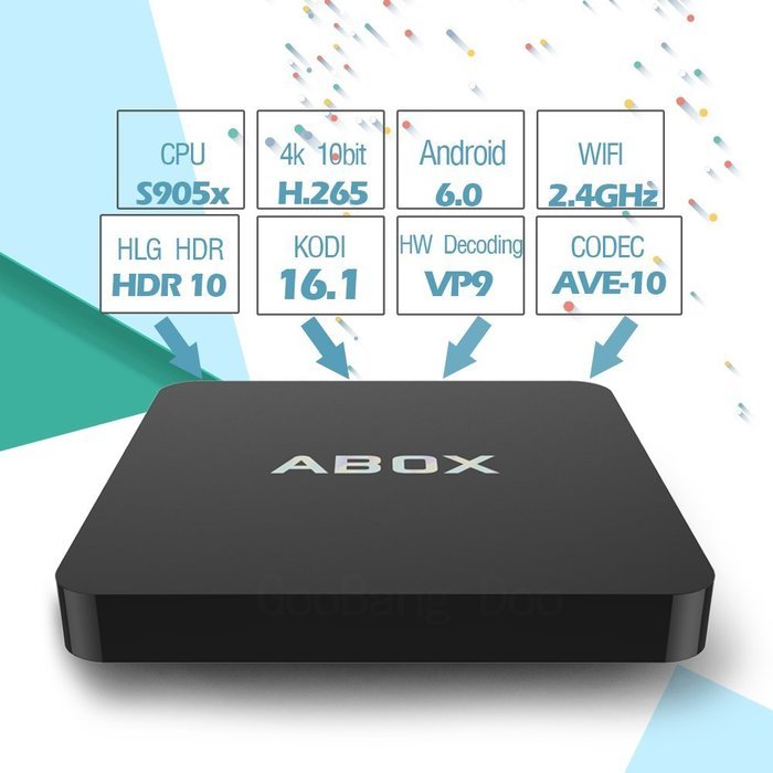 2017 Model GooBang Doo Android 6.0 TV Box, ABOX Android TV Box Amlogic S905X 64 Bits and True 4K Playing N3