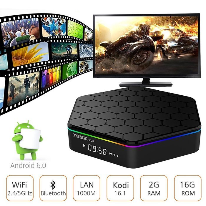 AKASO T95Z PLUS TV BOX 4K KODI Pre-installed Android 6.0, Amlogic S912 Octa Core 2GB DDR3 16GB EMMC Flash, 2.4G... N2