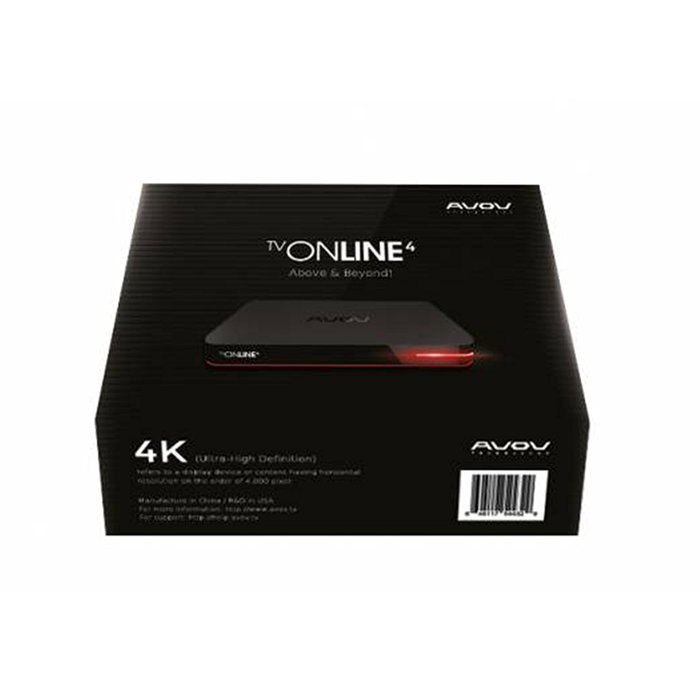 Avov TVonline 4 IPTV Set-Top Smart TV Box OTT Android Kodi Nova Middleware Multimedia Bluetooth 4.0 N6