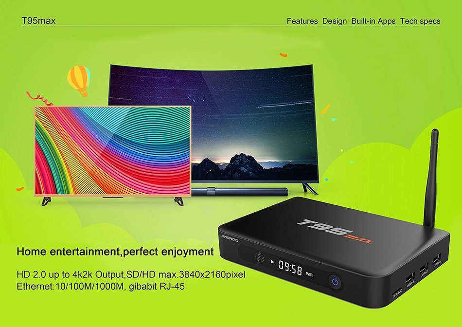 [2017 the Strongest] Leelbox T95 max Android tv box Amlogic S905 Quad-Core cortex-A53 Android 5.1 Kodi 16.0 2GB... N7