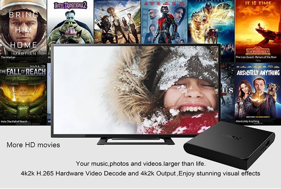 [Henscoqi Hi Box 4K] H1 TV Box Amlogic S905X Android 6.0 Marshmallow TV Box 1G/8G Smart Set Top Box Streaming... N22