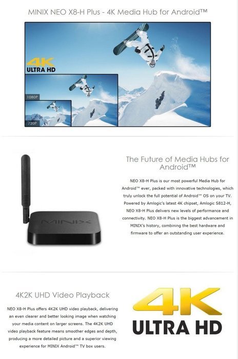 MINIX 2016 Latest NEO U1 Android 64-Bit Super HD 4K TV Box Streaming Media Players with I8 Wireless Mouse Remote... N8