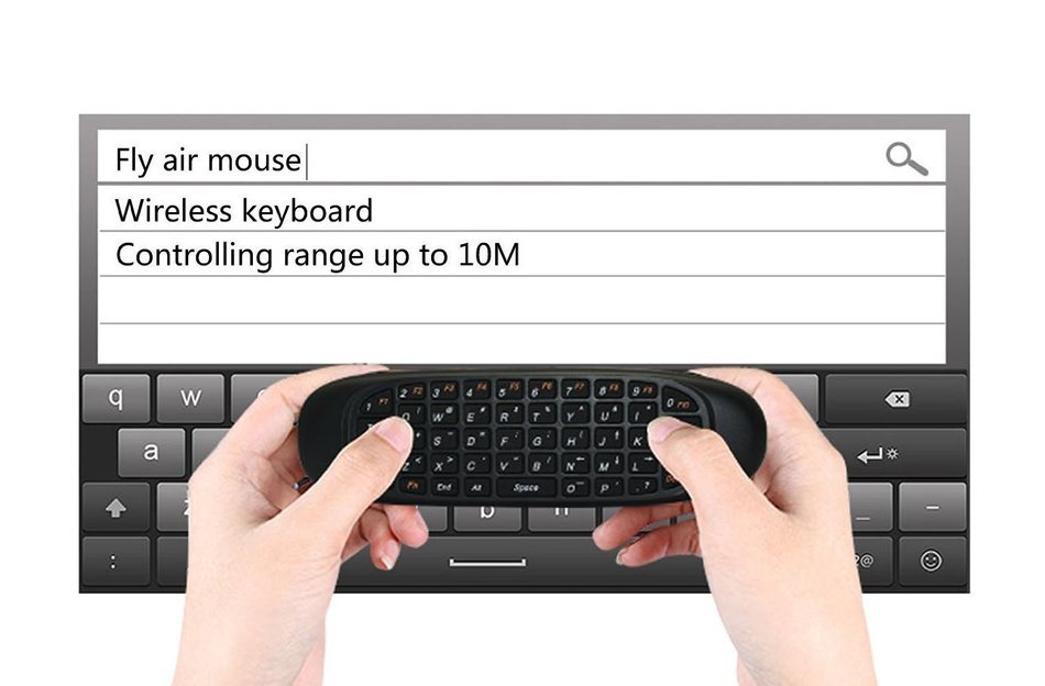 ProChosen C120 2.4 G Mini Wireless Fly Air Mouse with Qwerty Keyboard Gyroscope Remote Control for Kodi Android... N2